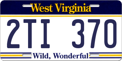 WV license plate 2TI370