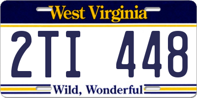 WV license plate 2TI448