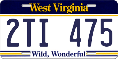 WV license plate 2TI475