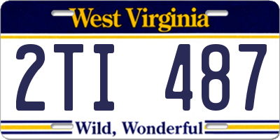 WV license plate 2TI487