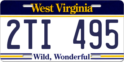 WV license plate 2TI495