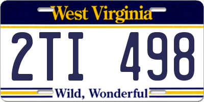 WV license plate 2TI498