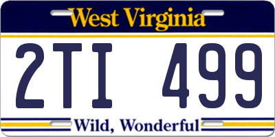 WV license plate 2TI499