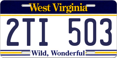 WV license plate 2TI503