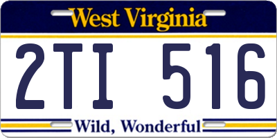 WV license plate 2TI516
