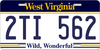 WV license plate 2TI562