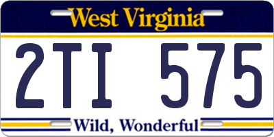 WV license plate 2TI575
