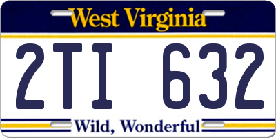 WV license plate 2TI632