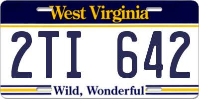 WV license plate 2TI642
