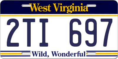 WV license plate 2TI697