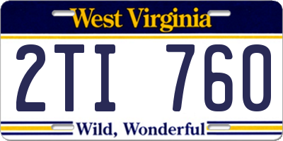 WV license plate 2TI760