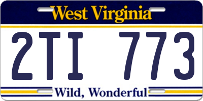WV license plate 2TI773