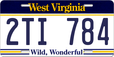 WV license plate 2TI784