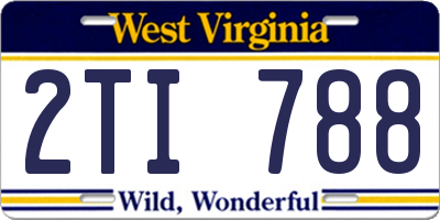 WV license plate 2TI788