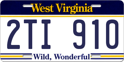 WV license plate 2TI910