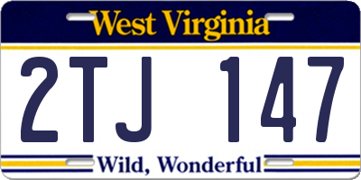 WV license plate 2TJ147