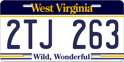 WV license plate 2TJ263