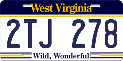 WV license plate 2TJ278