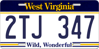 WV license plate 2TJ347