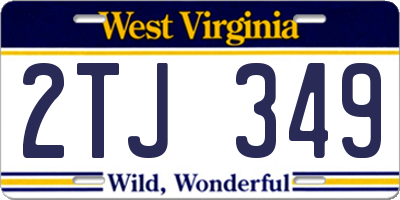 WV license plate 2TJ349