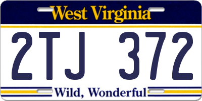 WV license plate 2TJ372