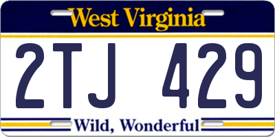 WV license plate 2TJ429