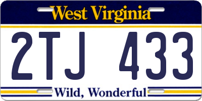 WV license plate 2TJ433