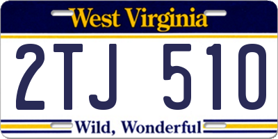 WV license plate 2TJ510