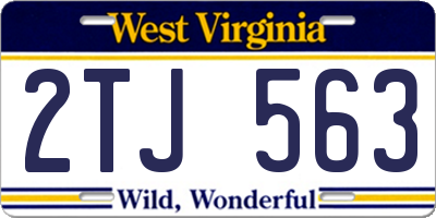 WV license plate 2TJ563