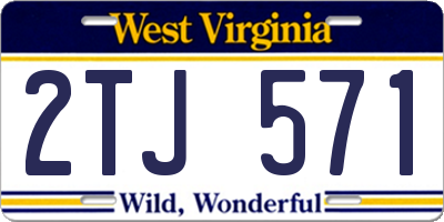 WV license plate 2TJ571