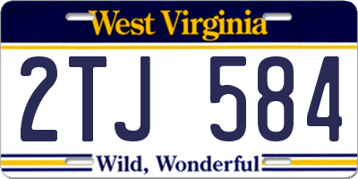 WV license plate 2TJ584