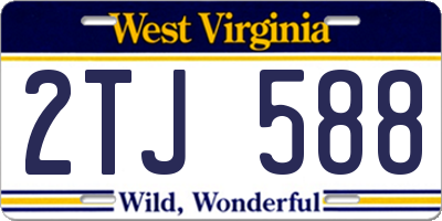 WV license plate 2TJ588