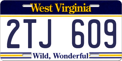 WV license plate 2TJ609