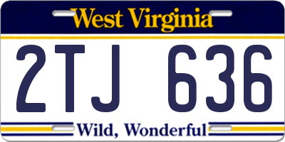 WV license plate 2TJ636