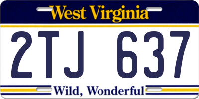WV license plate 2TJ637