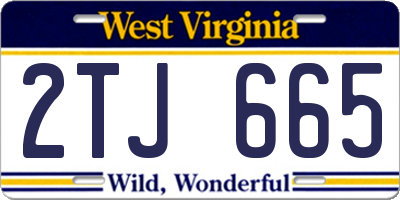 WV license plate 2TJ665