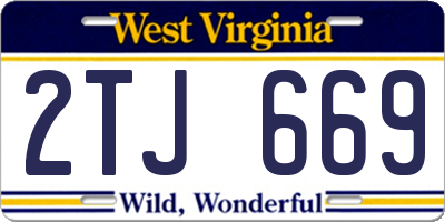 WV license plate 2TJ669