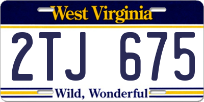 WV license plate 2TJ675