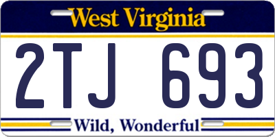 WV license plate 2TJ693
