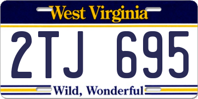 WV license plate 2TJ695