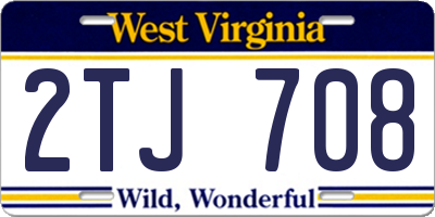 WV license plate 2TJ708