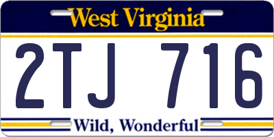 WV license plate 2TJ716