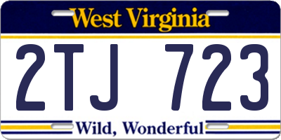 WV license plate 2TJ723
