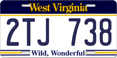 WV license plate 2TJ738