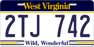 WV license plate 2TJ742