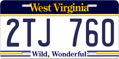 WV license plate 2TJ760