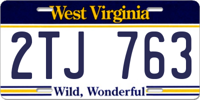 WV license plate 2TJ763