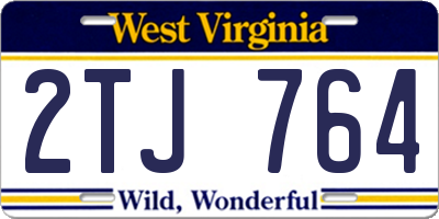 WV license plate 2TJ764