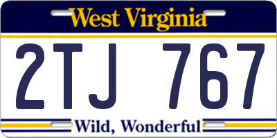 WV license plate 2TJ767