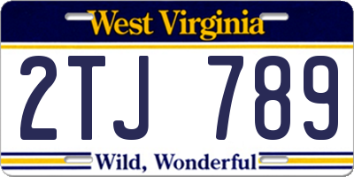 WV license plate 2TJ789